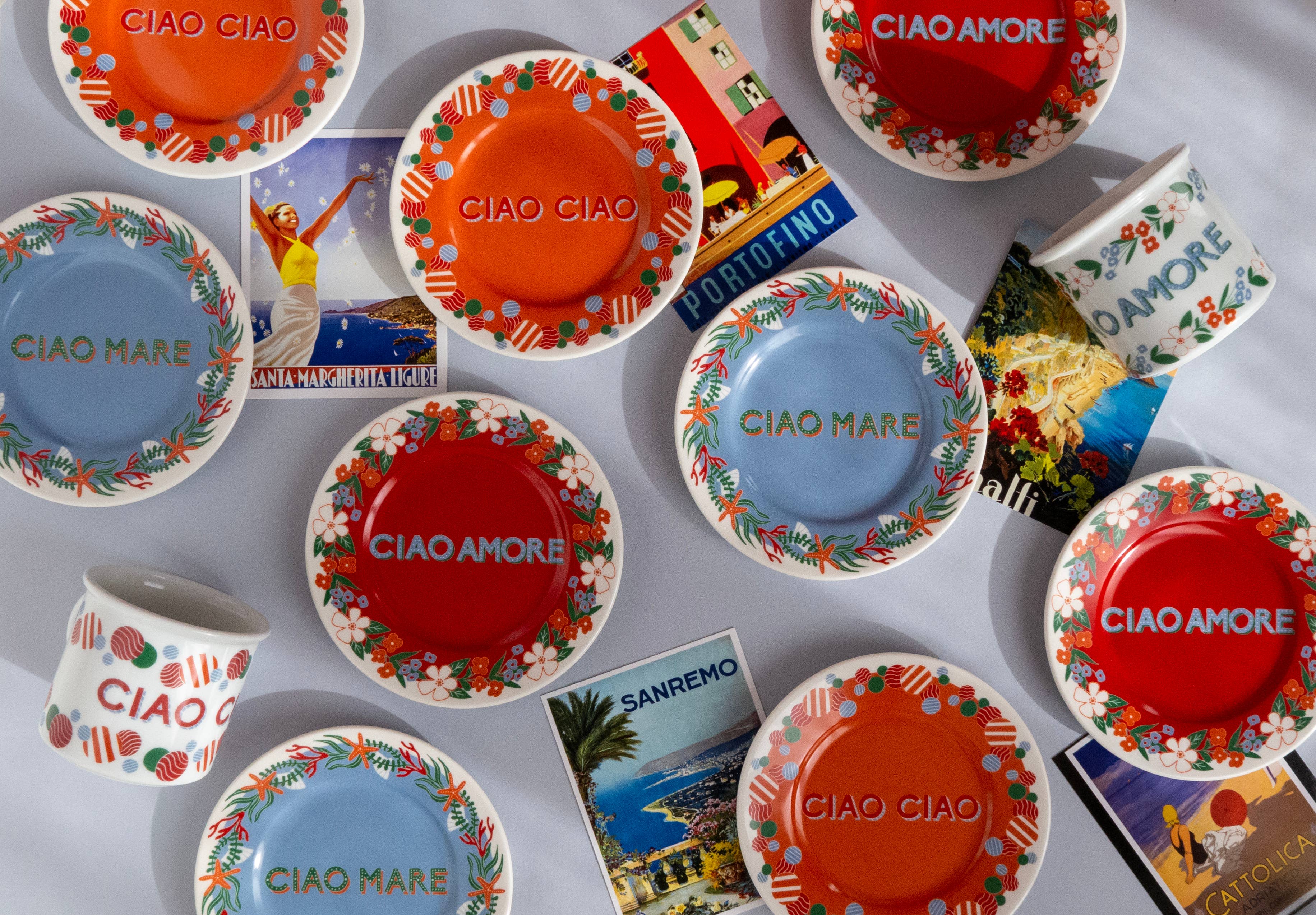 ilaria.i CIAO CIAO - Piatto in porcellana con scritta, made in Italy