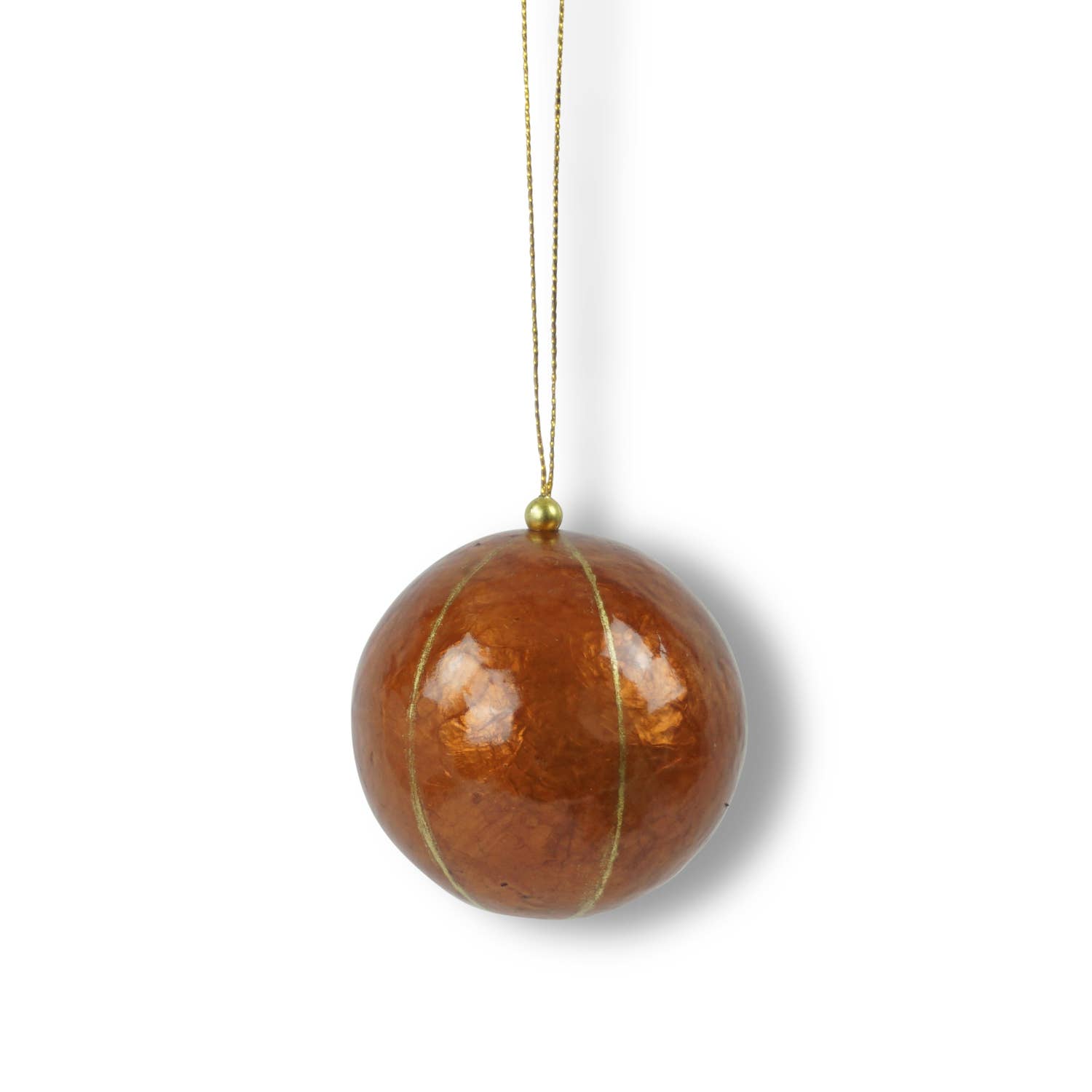 Kinta Pallina di Natale con cappuccio, strisce e dettagli dorati, 6 cm: Arabic Red