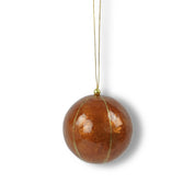 Kinta Pallina di Natale con cappuccio, strisce e dettagli dorati, 6 cm: Arabic Red