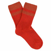ESCUYER Calzini da donna a righe in cashmere - Arancio intenso/Arancio: EU 36/41 UK 3.5/7 US 6/9.5