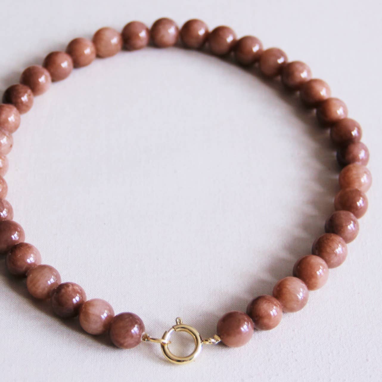 Bazou Collana con perline in pietra naturale XL - marrone