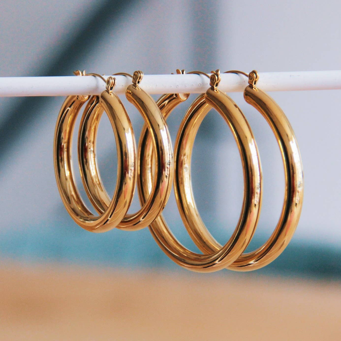Bazou Cerchio maxi in acciaio inossidabile '40mm' — oro