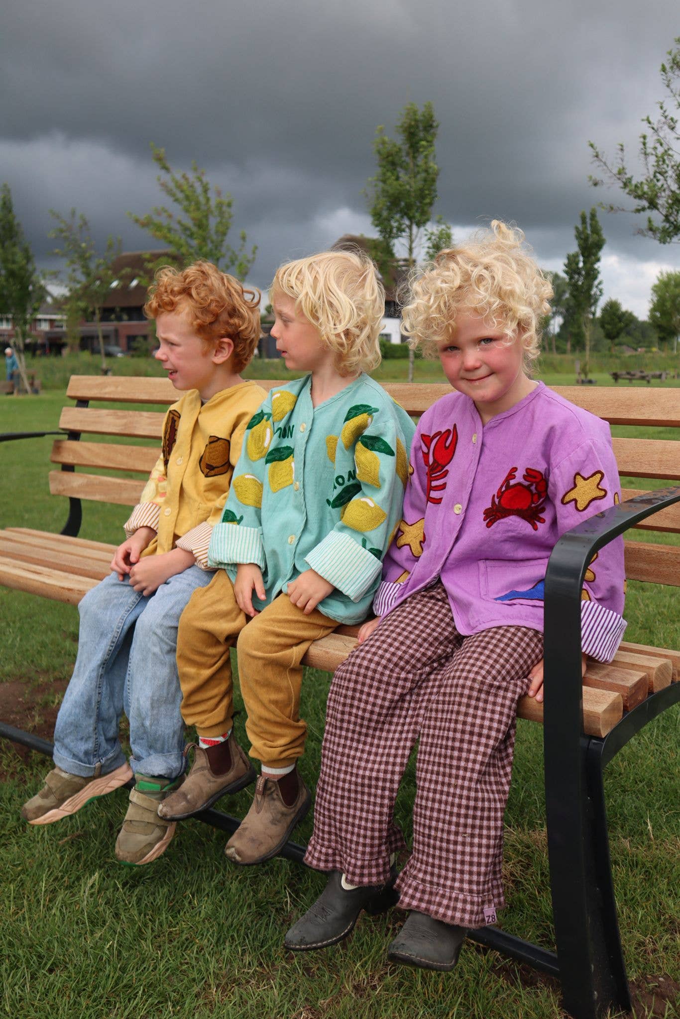 ToutVintage Giacca da cowboy per bambini con ricamo in cotone