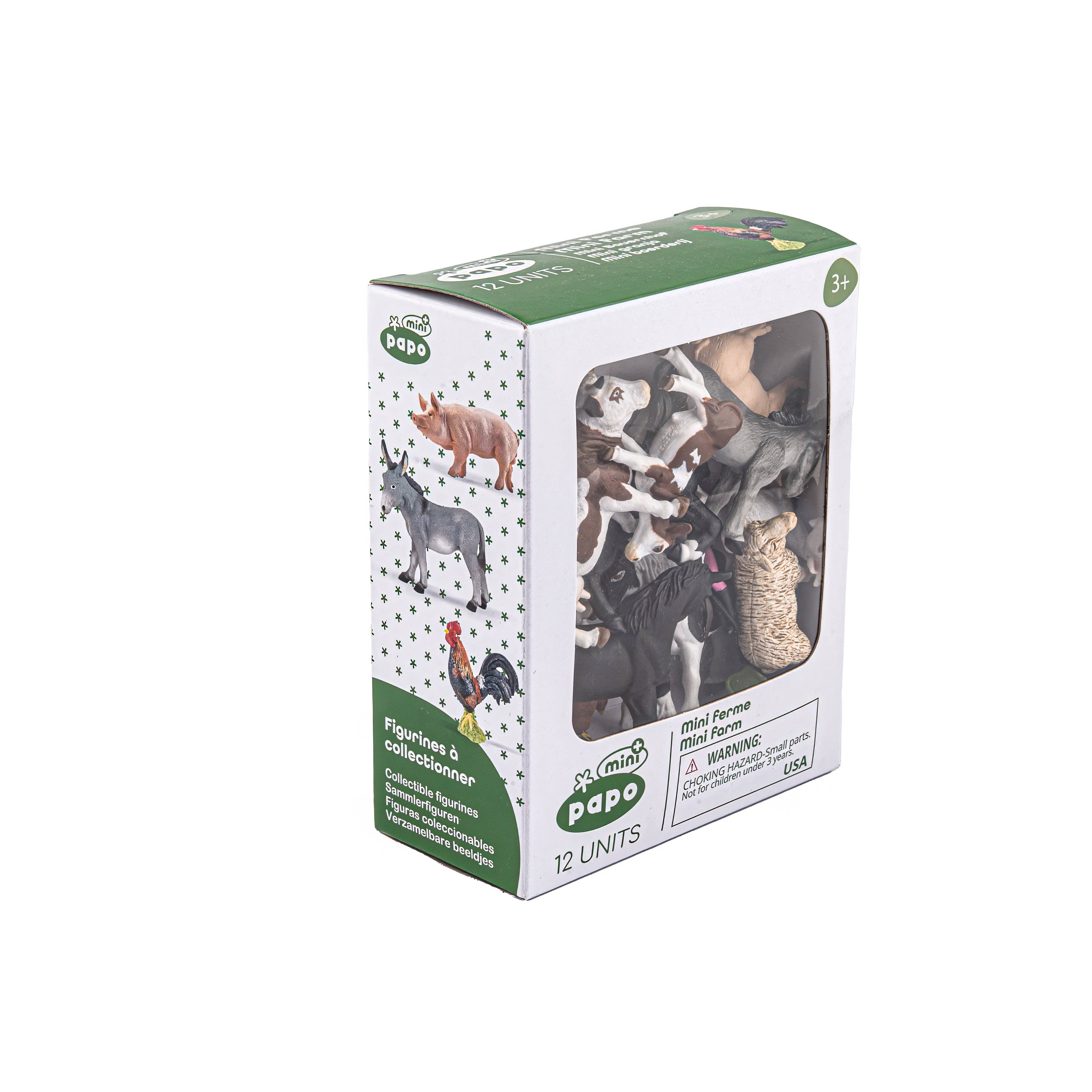 Papo Figurine Mini PLUS Fattoria, 12 pezzi