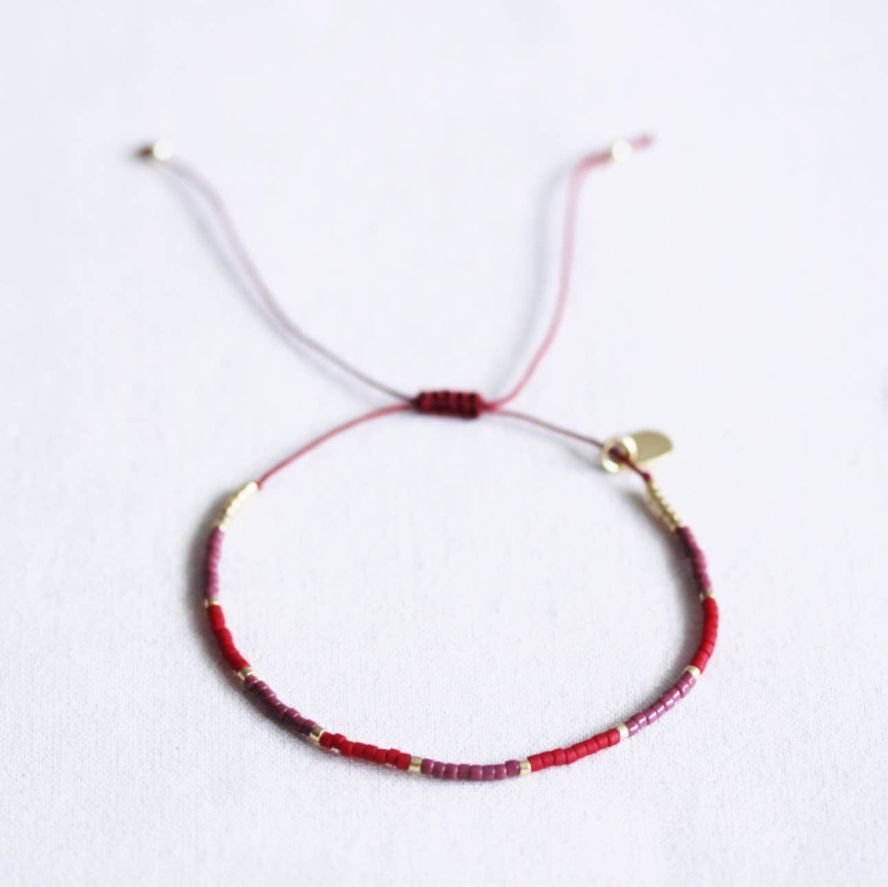 Bazou Bracciale Miyuki color blocking - rosso/viola