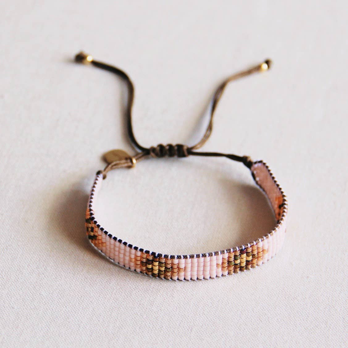 Bazou Bracciale in tessitura nude/cognac/dorato
