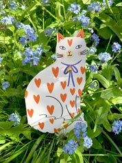 Kitty Kenda Papergoods Biglietto di auguri a forma di gattino seduto Loveheart