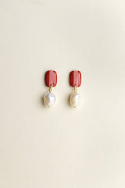 Van Schaaijk Studio Orecchini Isabella - Rosso / Bloom
