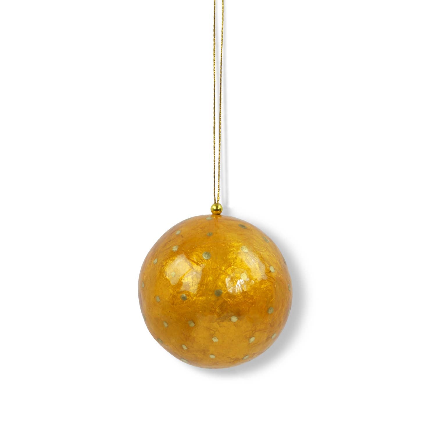 Kinta Palla di Natale con cappuccio, pois e dettagli dorati, 6 cm: Bianco