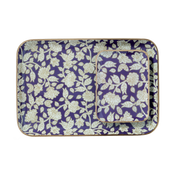 Bonheur du Jour Vassoio bohémien chic a fiori in metallo smaltato Jaya Viola