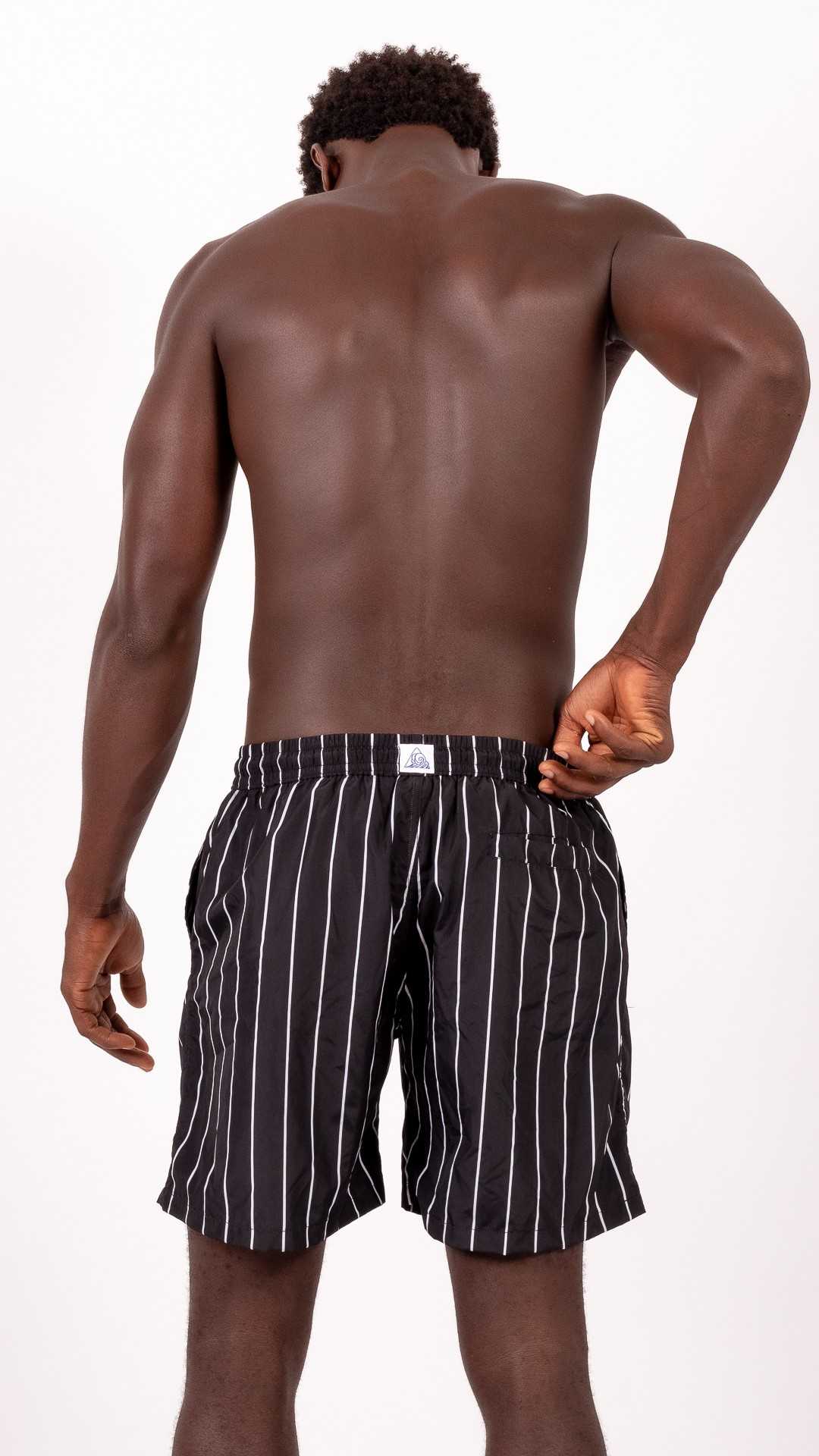 Kostumari FRANCO righe nere costume da bagno boxer