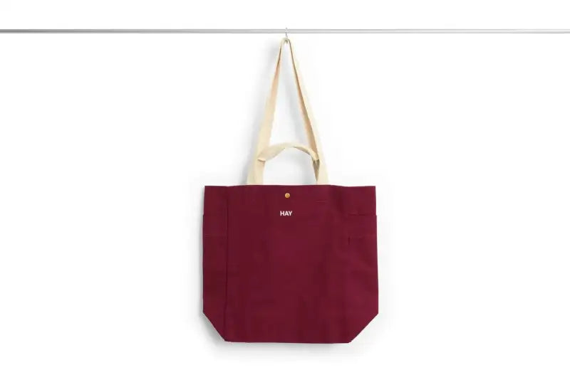Hay borsa tote media borgogna