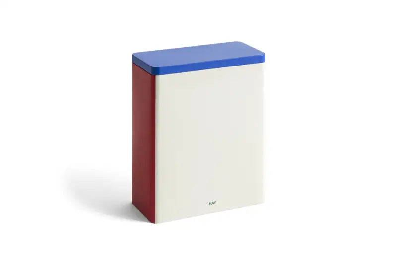 HAY Contenitore in Latta Extra Large Bianco Sporco, Blu e Rosso