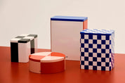 HAY Contenitore in Latta Extra Large Bianco Sporco, Blu e Rosso