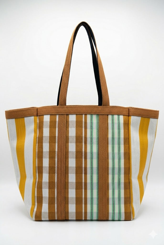 Babachic borsa Picnic Medium– Giallo Sole e Righe Multicolor