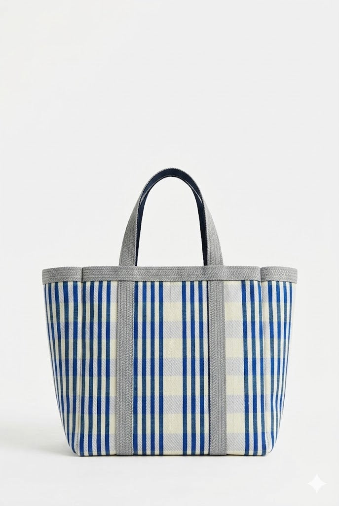Babachic borsa Picnic Medium– Quadretti azzurro